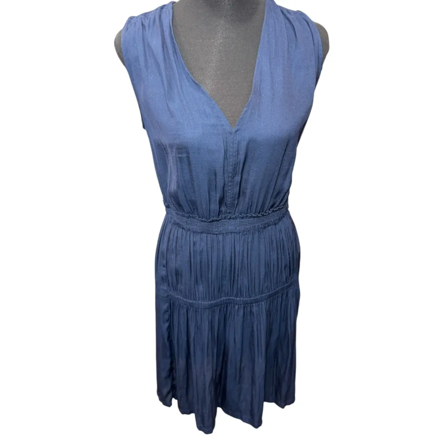 Witchery navy blue fit and flare pleated dress 8 - Photo 1 of 6