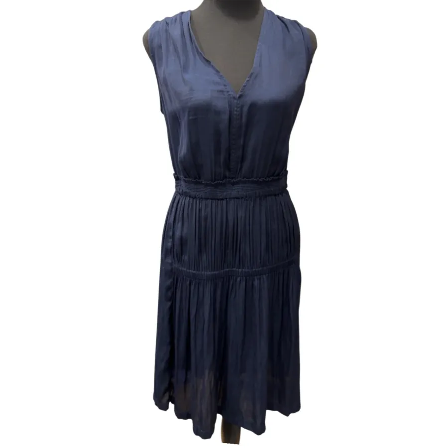Witchery navy blue fit and flare pleated dress 8 - Photo 2 of 6