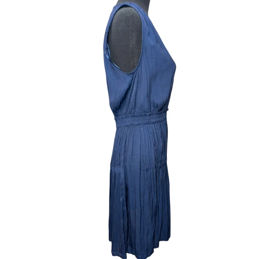 Witchery navy blue fit and flare pleated dress 8 - Photo 4 of 6