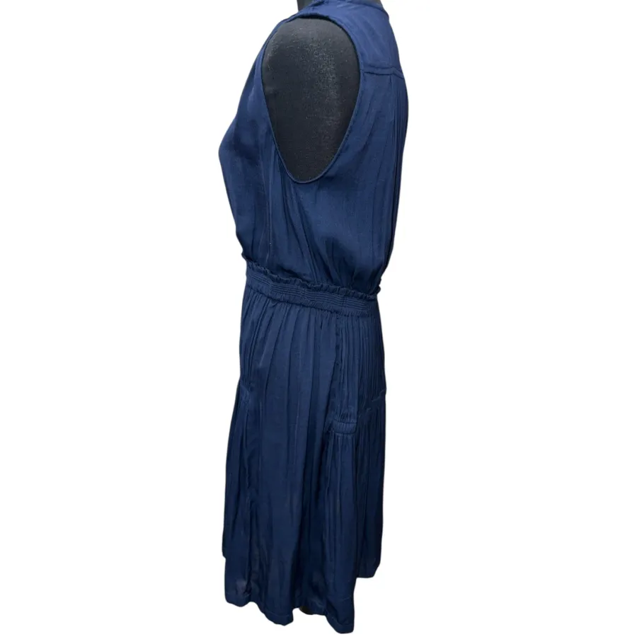 Witchery navy blue fit and flare pleated dress 8 - Photo 5 of 6