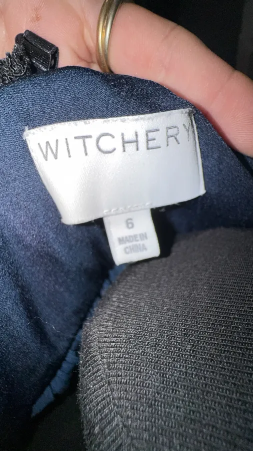 Witchery navy blue fit and flare pleated dress 8 - Photo 6 of 6