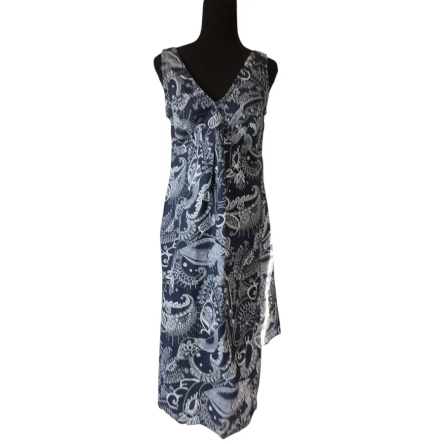 Dress 4 Two Blue Floral Sleeveless Dress sz 10 - Photo 5 of 6