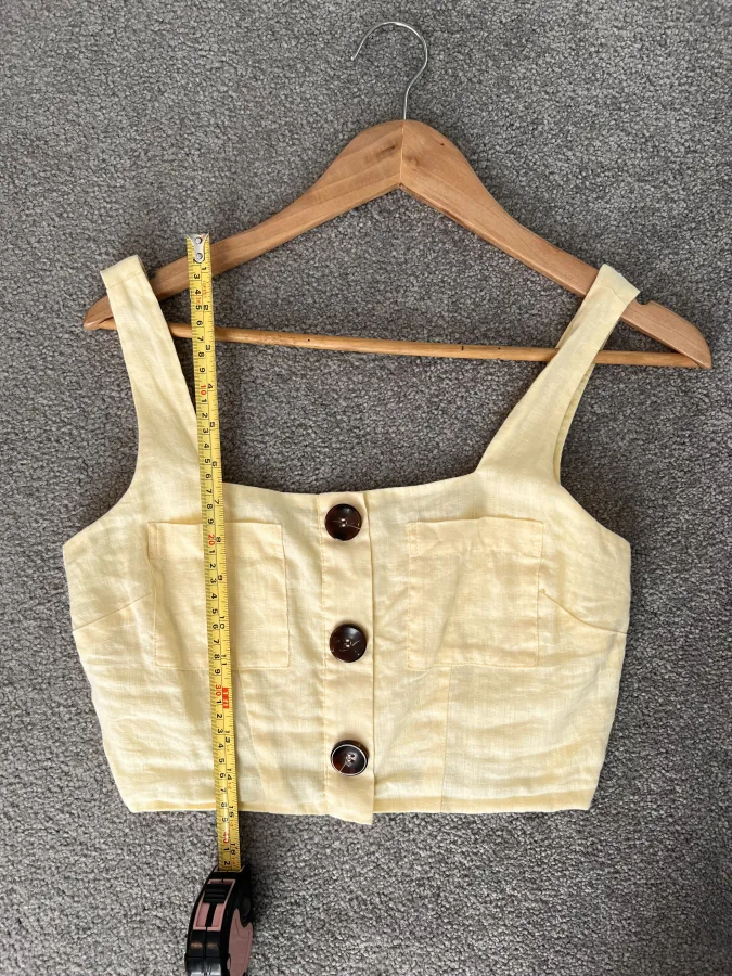 Reiss linen yellow cropped top - Photo 4 of 7