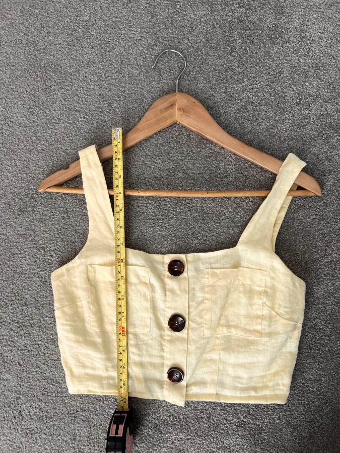 Reiss linen yellow cropped top - Photo 5 of 7