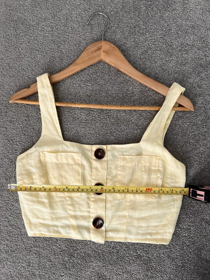 Reiss linen yellow cropped top - Photo 6 of 7