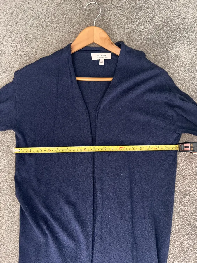 Witchery long merino wool navy cardigan - Photo 4 of 5