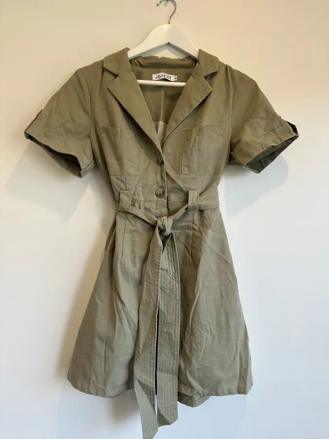 Safari Style Collared Mini Dress - Photo 2 of 5