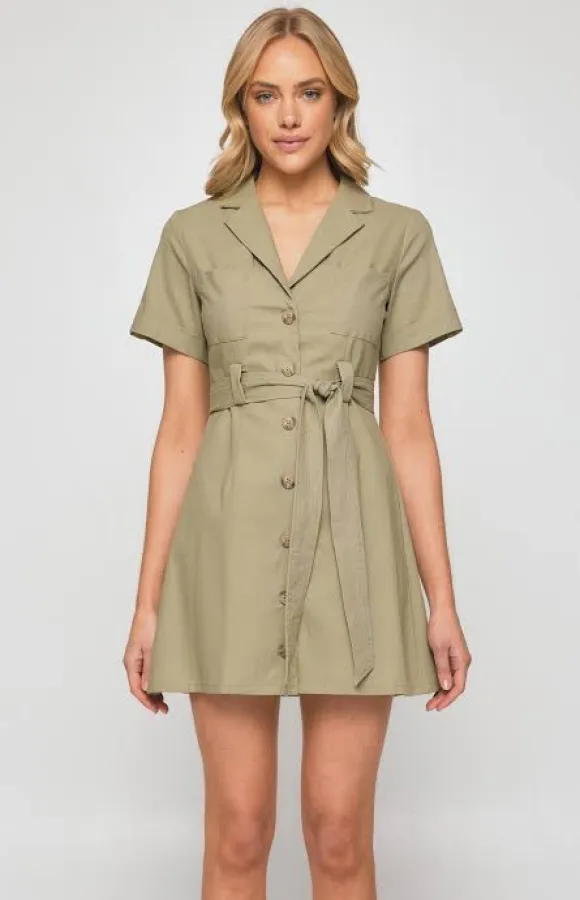 Safari Style Collared Mini Dress - Photo 5 of 5