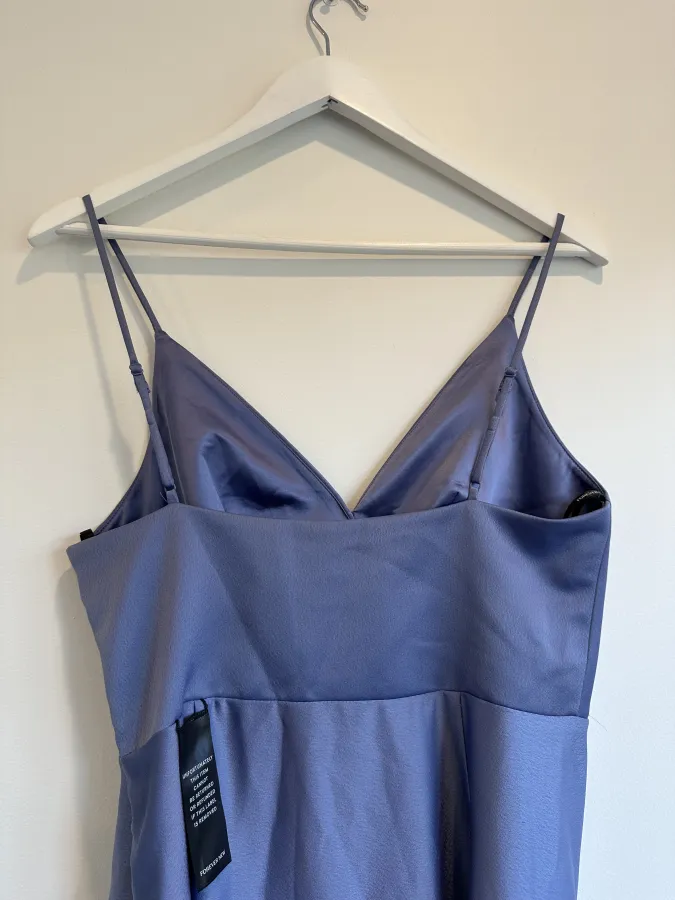 Dusty Blue Waterfall Midi Dress - Photo 5 of 6