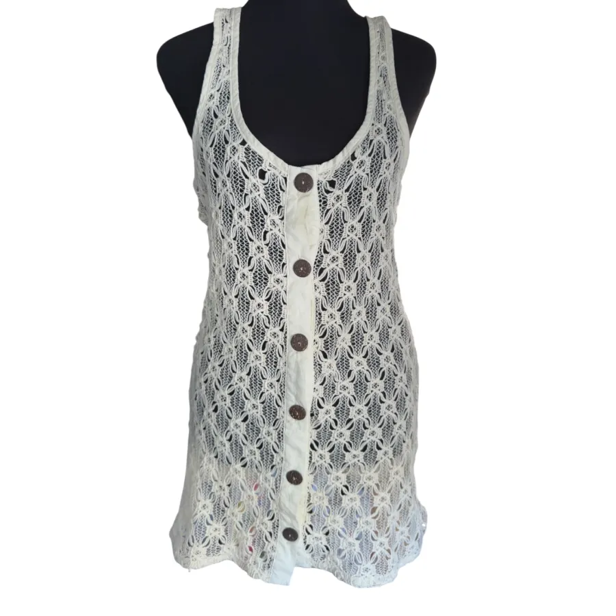 rusty crochet dress button down vintage - Photo 4 of 5