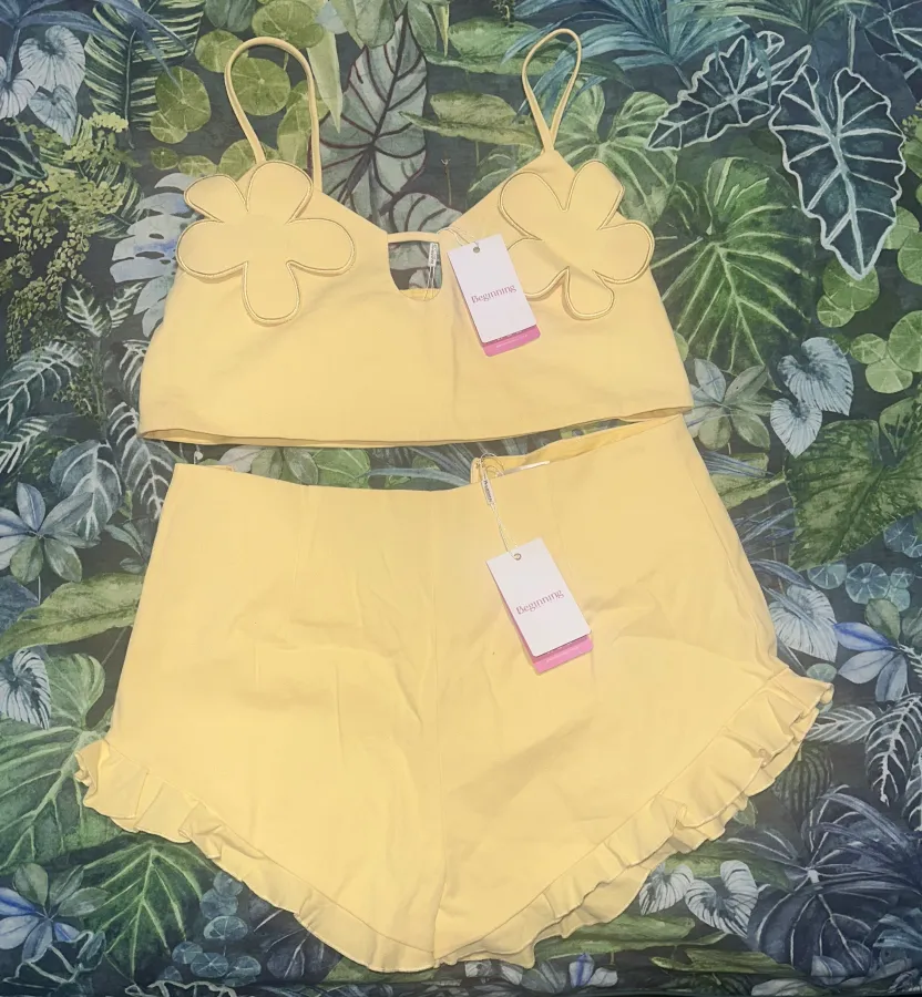 Yellow Matching Floral Set - Photo 1 of 3