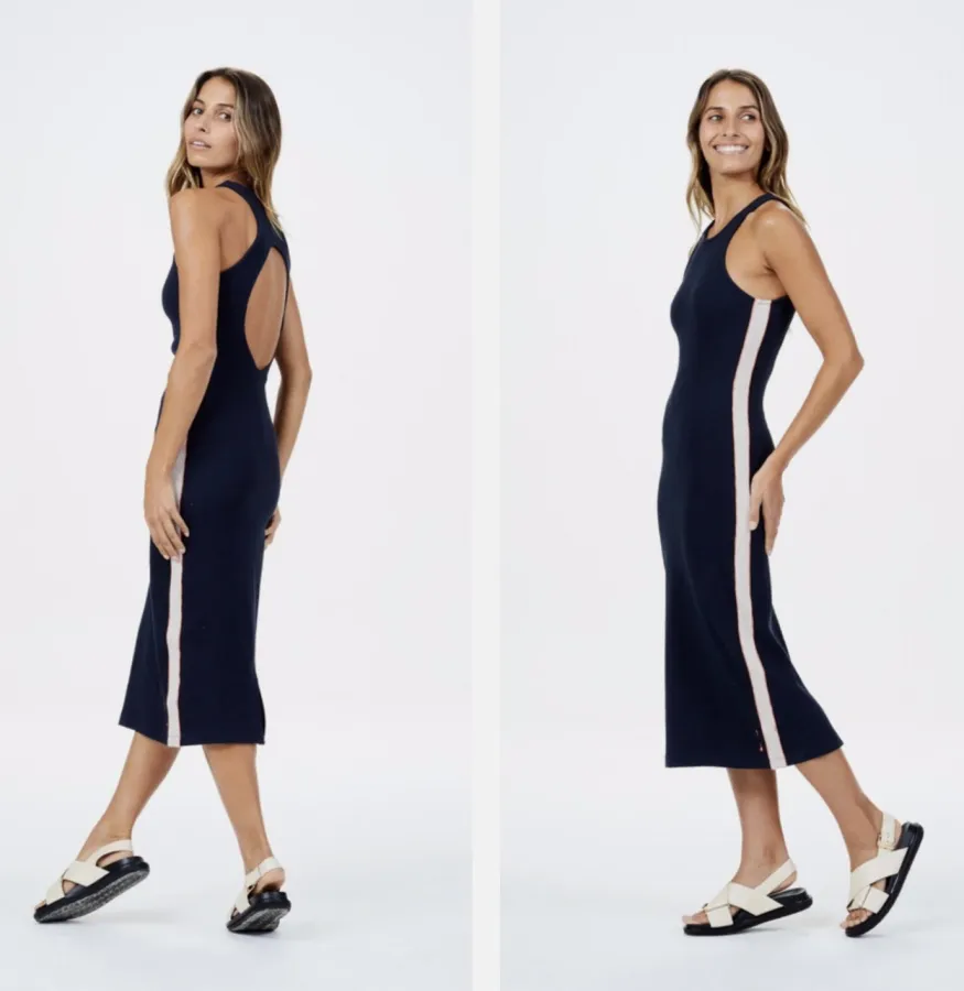 The Upside Midi Dress Illaria Jagger in Indigo Blue Size L - Photo 2 of 5