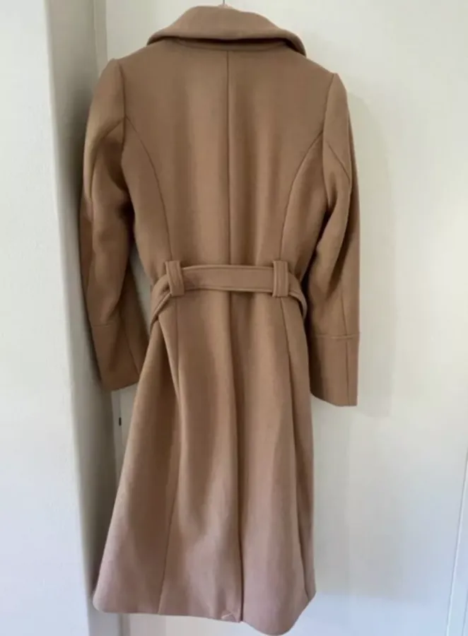 Forever New Wrap Coat Luxury Wool Blend in Brown Size 10 - Photo 3 of 3