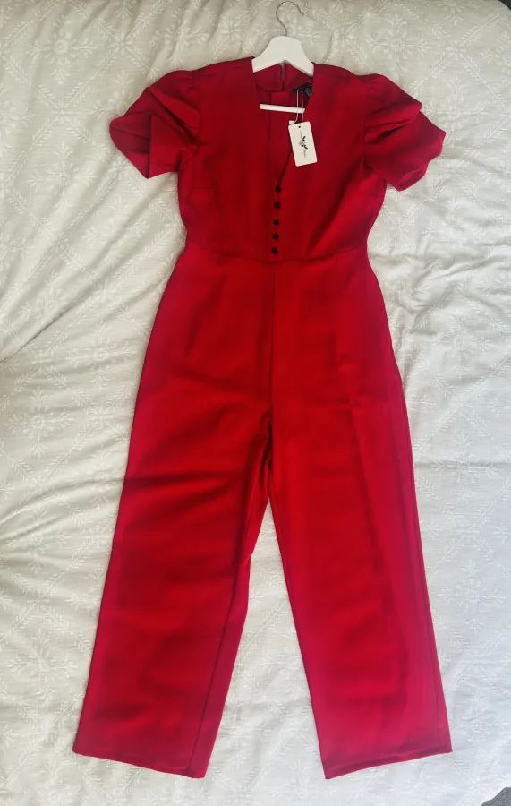 Kelly Felder Red Christmas Jumpsuit - Photo 2 of 3