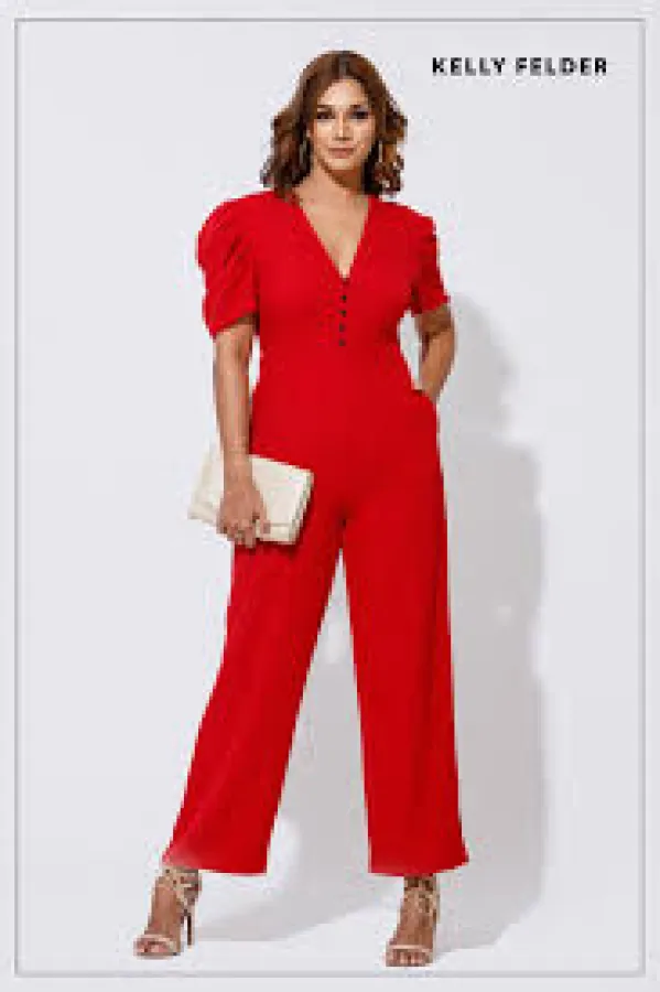 Kelly Felder Red Christmas Jumpsuit - Photo 3 of 3