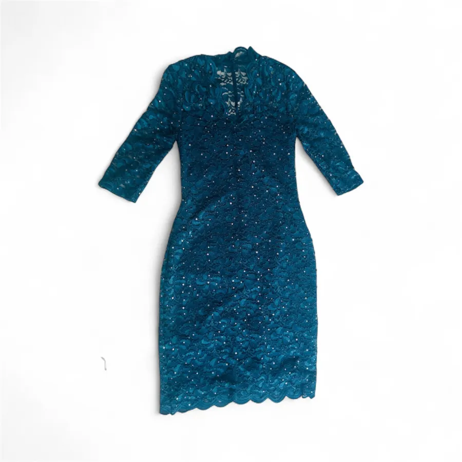 Sea Blue Lace & Sequin Dress - Photo 1 of 2