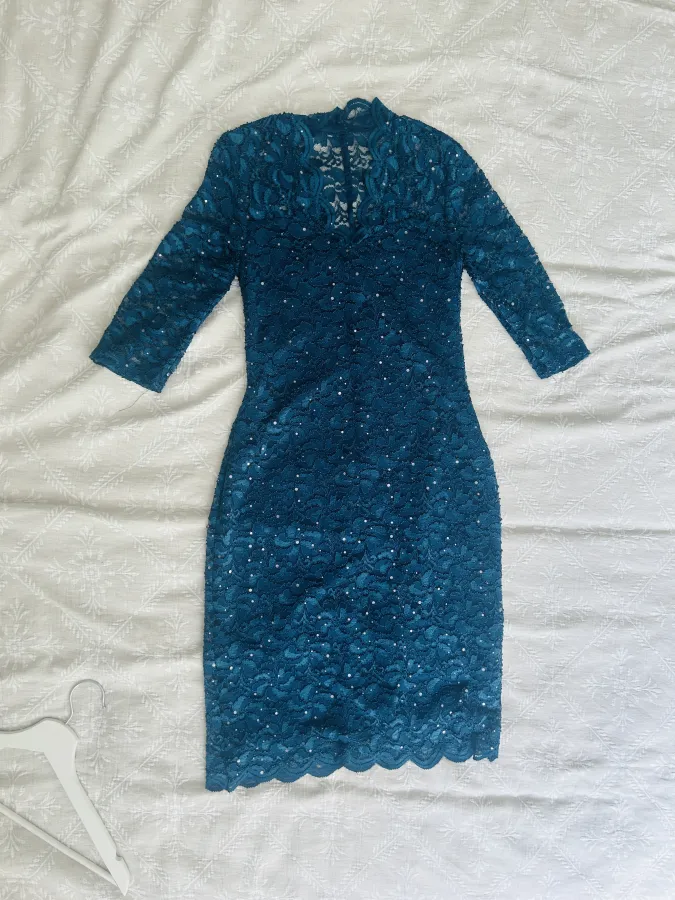 Sea Blue Lace & Sequin Dress - Photo 2 of 2
