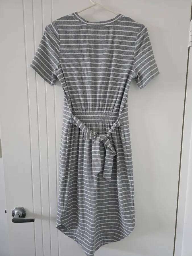Ribbed Stripe T-Shirt Dress - Photo 2 of 3