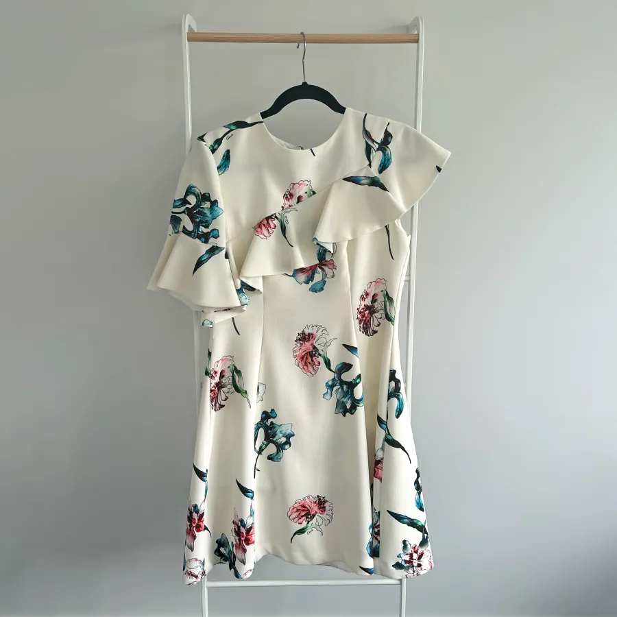 White Floral Asymmetrical Dress - Photo 1 of 3