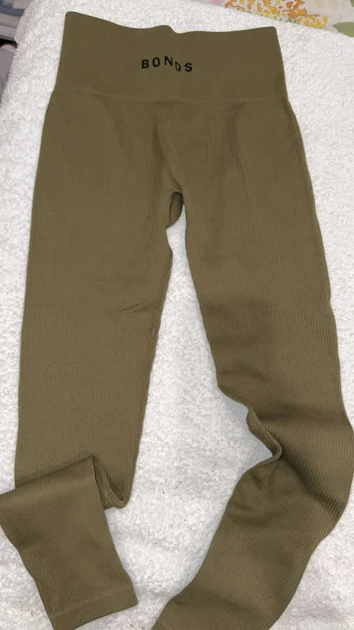 Bonds Ribbed Khaki Tights XS - Photo 2 of 6