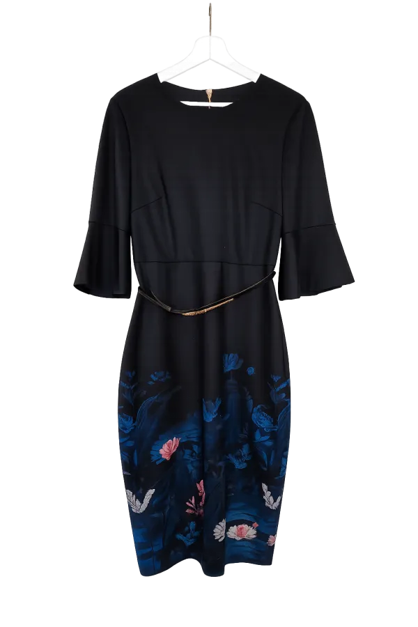 Ted Baker Black Floral Dress – Size 3 (AU 10) - Photo 3 of 3