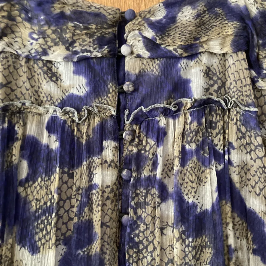 Tokito Silk Tie Dye Print Sequin Neck Strappy Purple Dress - Photo 4 of 8