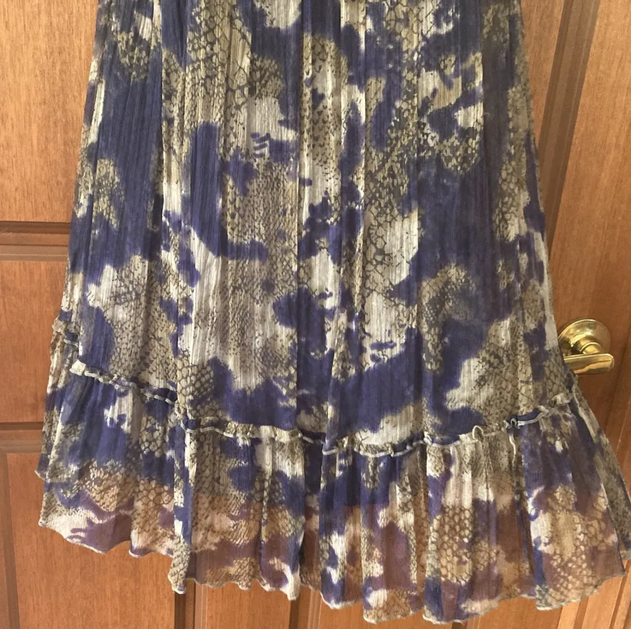 Tokito Silk Tie Dye Print Sequin Neck Strappy Purple Dress - Photo 7 of 8