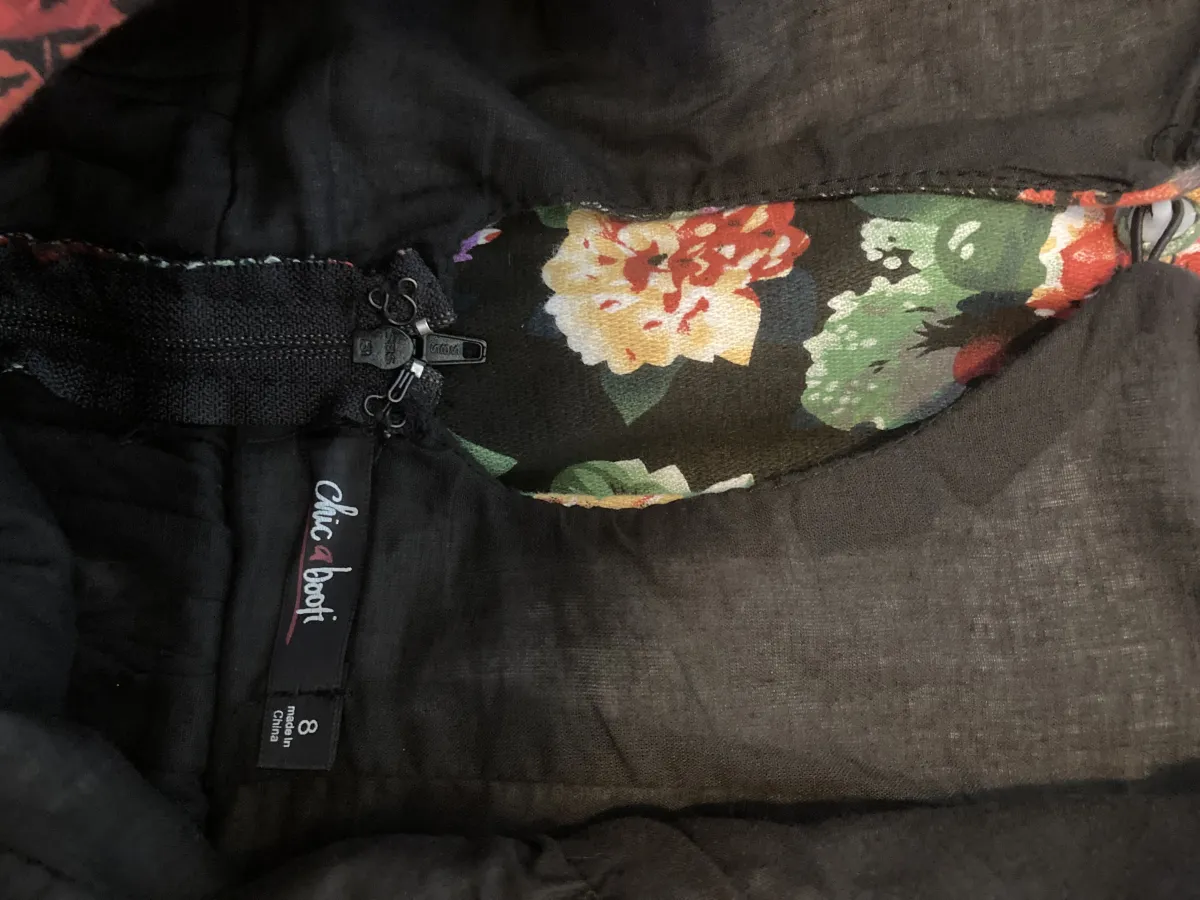 Chicabooti Floral Dress Fit & Flare Lined Tulle Petticoat Size 8 - Photo 3 of 6