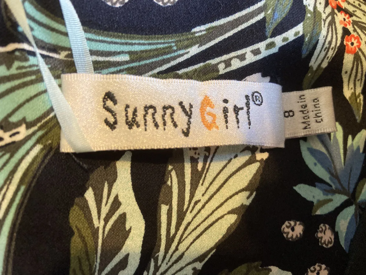 Sunny Girl Pretty Floral Garden Party Dress Vintage Style Size 8 - Photo 5 of 5