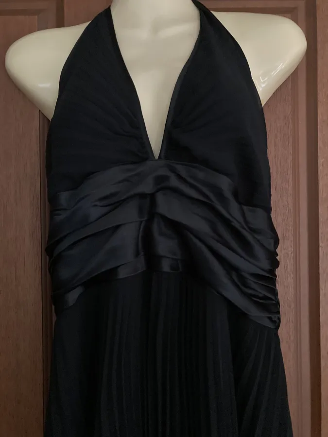 Classy Sheike black pleated halter neck cocktail dress size 14. Australian made. - Photo 2 of 6