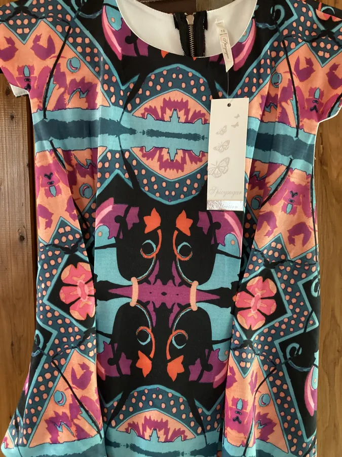 Spicysugar Psychedelic Retro Sleeveless Mesh Back Top Size 10 NWT - Photo 4 of 4