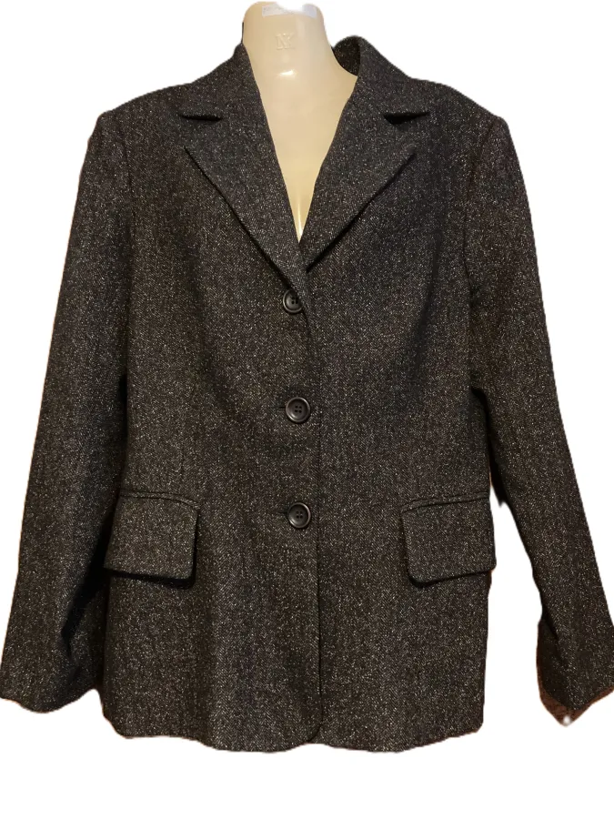 Vintage 1980’s Trent Nathan brown wool mix tweed coat, jacket with front pockets size 12. Australian designed and made. - Photo 1 of 7