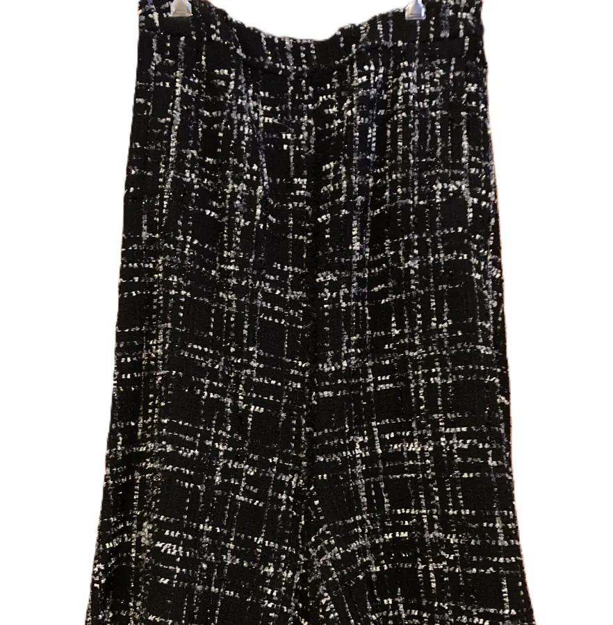 Country Road black wool mix tweed full midi skirt with front and rear splits. Italian fabric. Size 14.  NEW with tags. - Photo 8 of 8