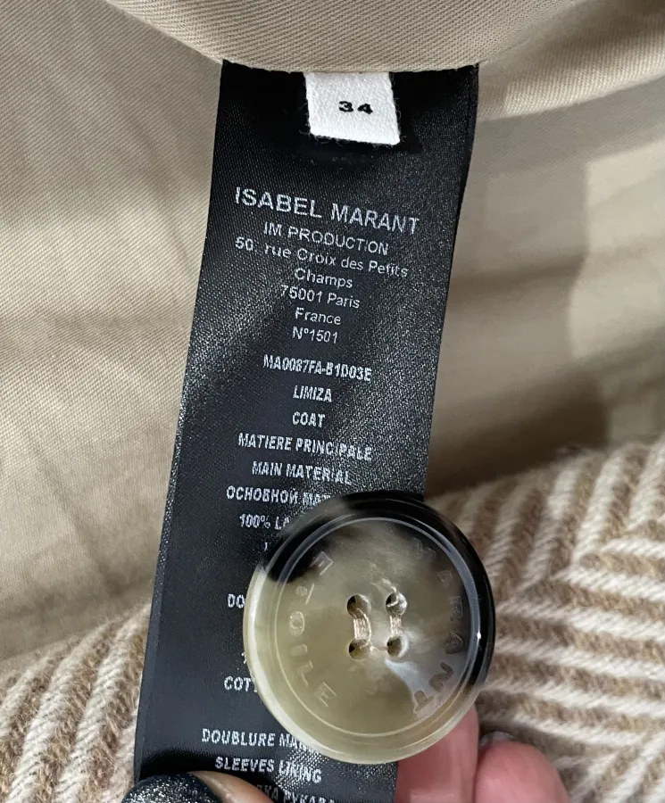 Isabel Marant: Marant Etoile 'Limiza' 100% Wool Single Breasted Coat - Photo 6 of 8