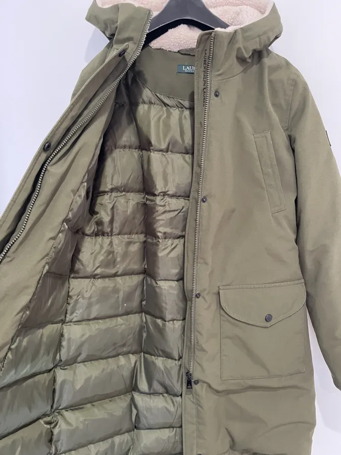 Ralph Lauren: Vintage Feather Down Army Green Parka - Photo 6 of 8