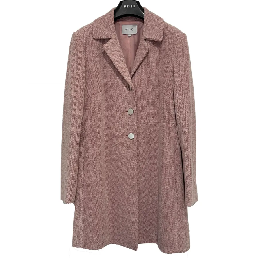 Stella: Pink Single Breasted Knee Length Coat - Photo 1 of 7