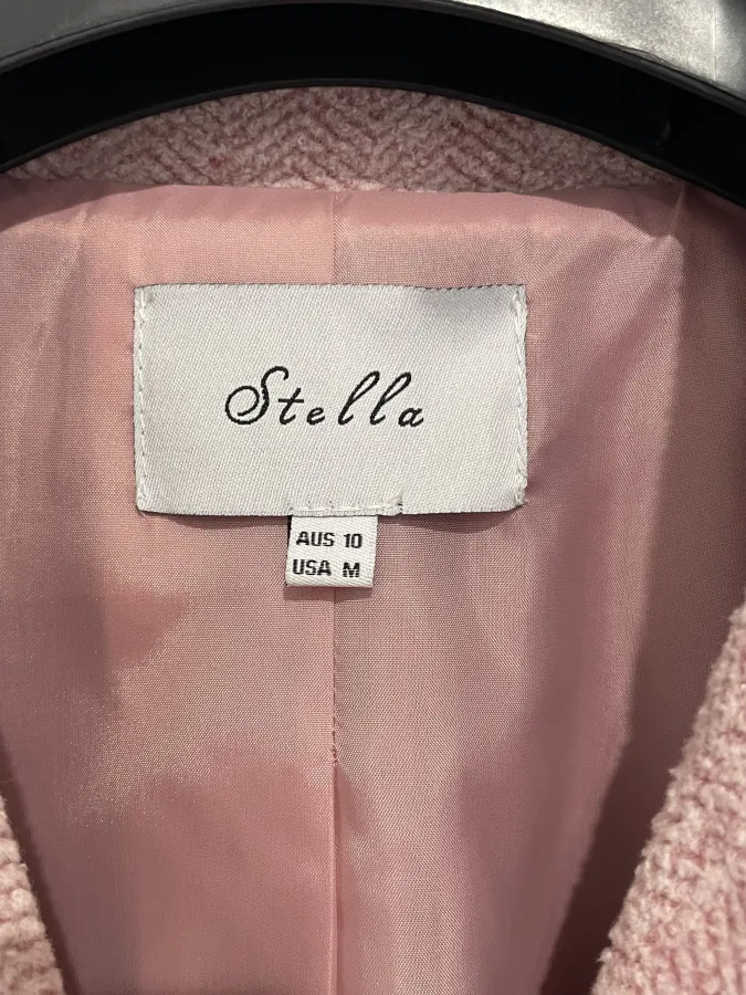 Stella: Pink Single Breasted Knee Length Coat - Photo 2 of 7