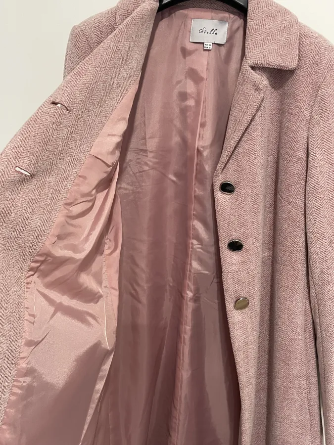 Stella: Pink Single Breasted Knee Length Coat - Photo 7 of 7