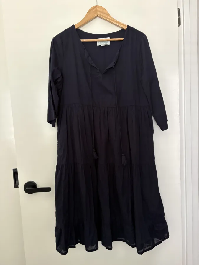 Navy Cotton Dress - Photo 2 of 4