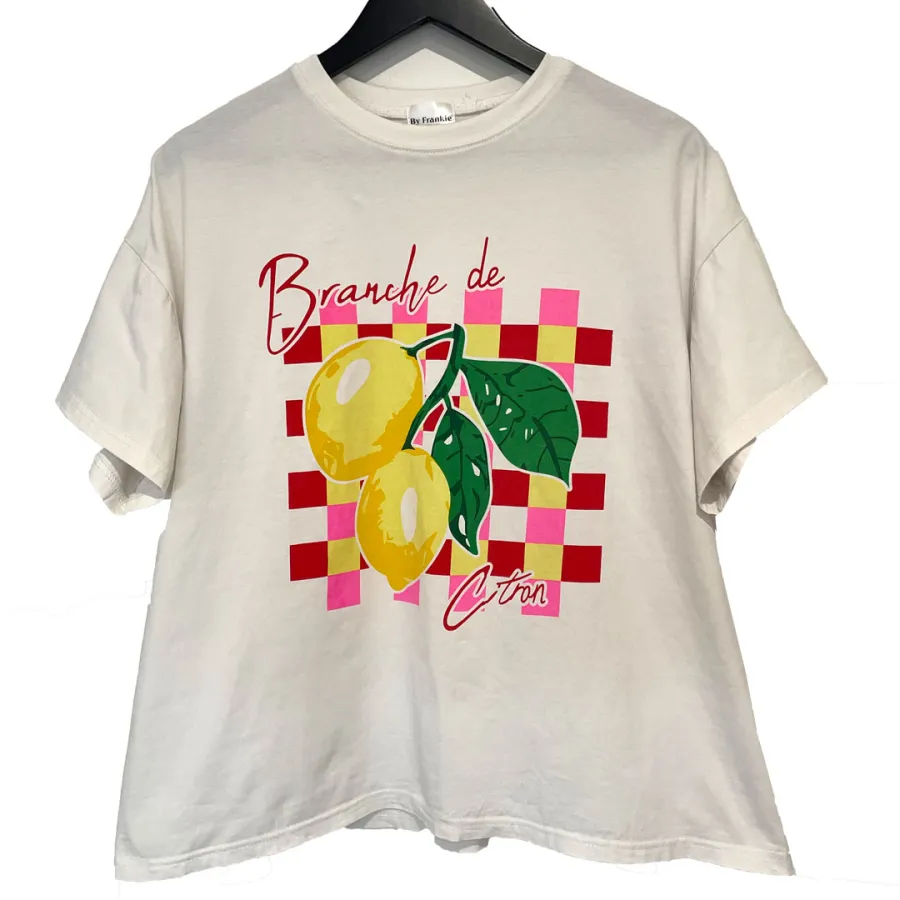 By Frankie: White Boxy Style Tee with Bold Print - Photo 1 of 6