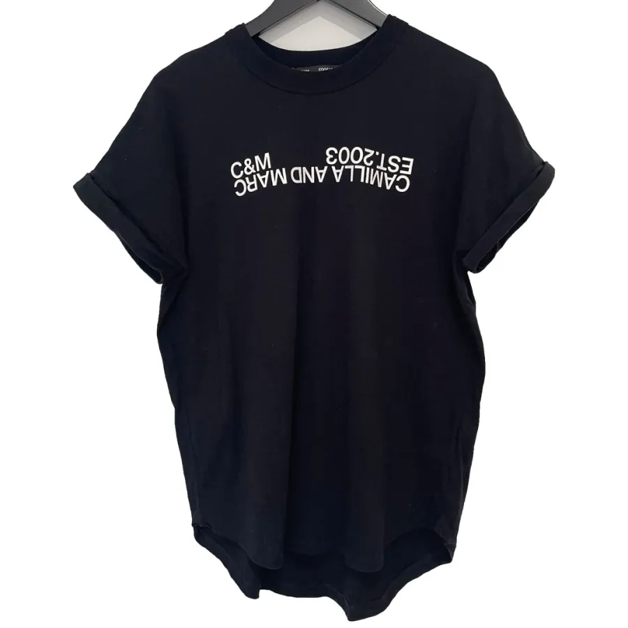 Camilla & Marc: Black Huntington Tee with White Logo - Photo 1 of 6