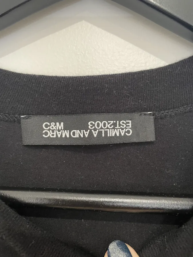 Camilla & Marc: Black Huntington Tee with White Logo - Photo 2 of 6