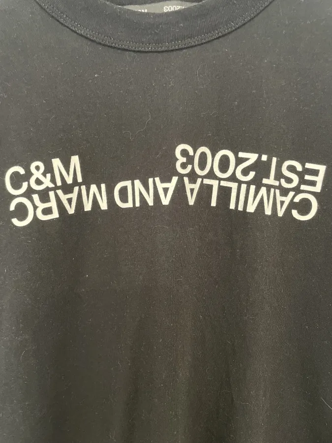 Camilla & Marc: Black Huntington Tee with White Logo - Photo 6 of 6