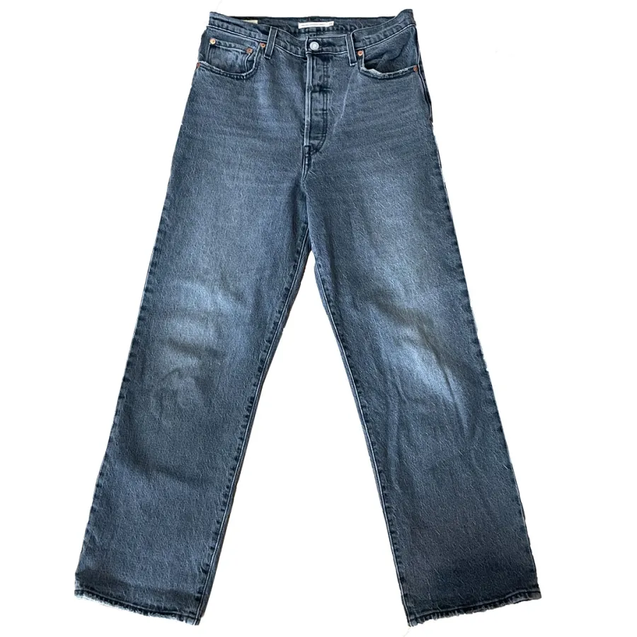 Levis: Grey Ribcage Straight Ankle Jeans - Photo 1 of 7