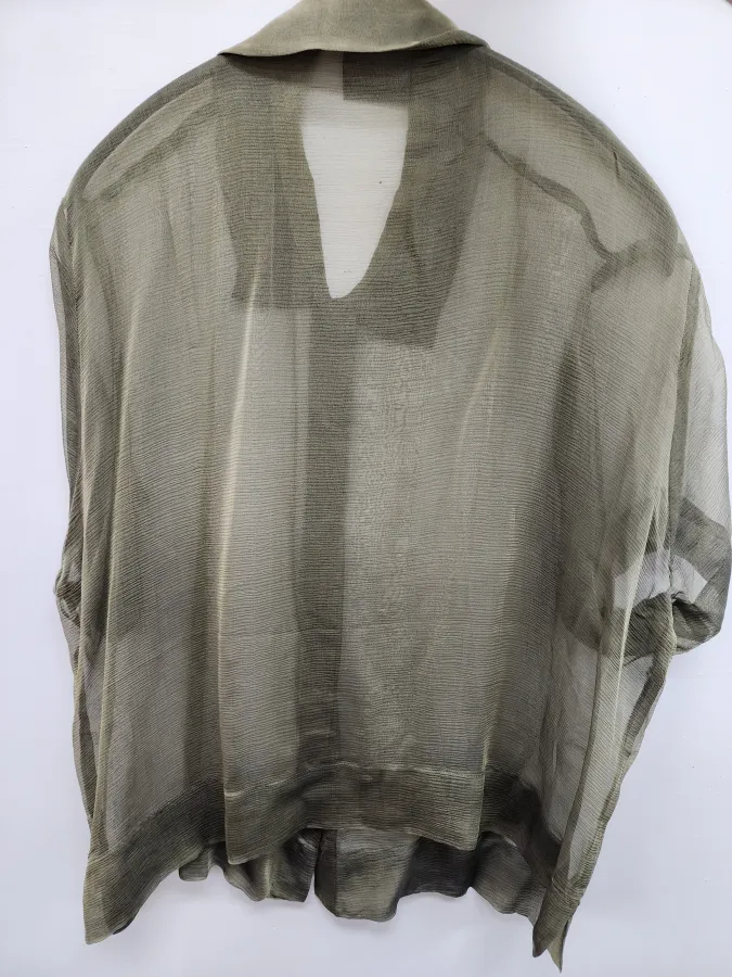 Country Road Olive Green Sheer Shirt - Photo 1 of 2