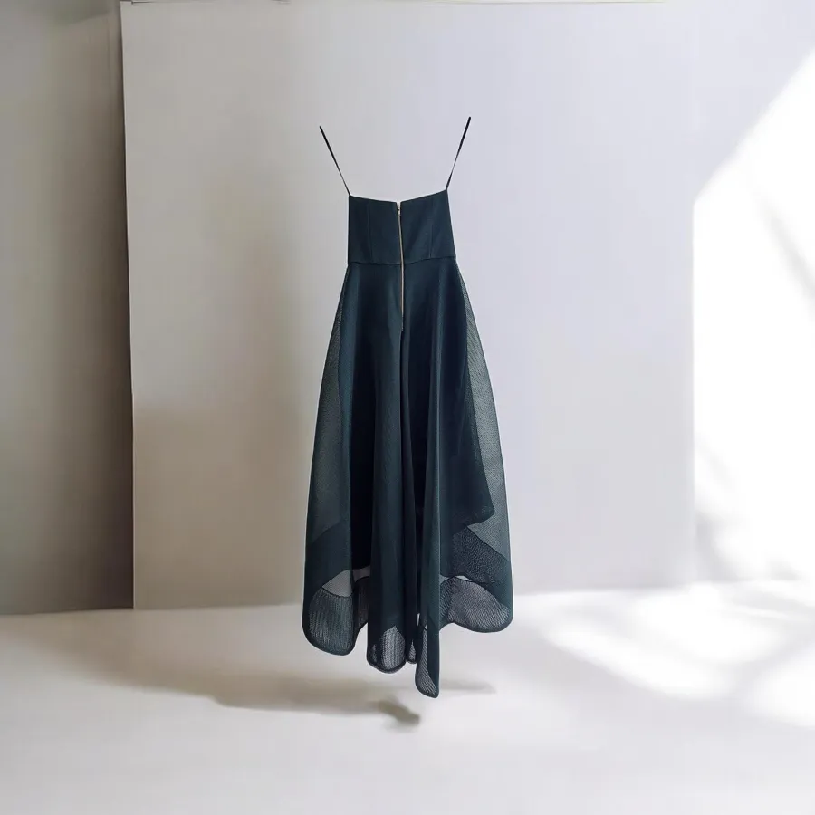 Pilgrim Starlet Dress Size 8 – Dark Green Strapless Asymmetrical Formal Midi Dress - Photo 4 of 8