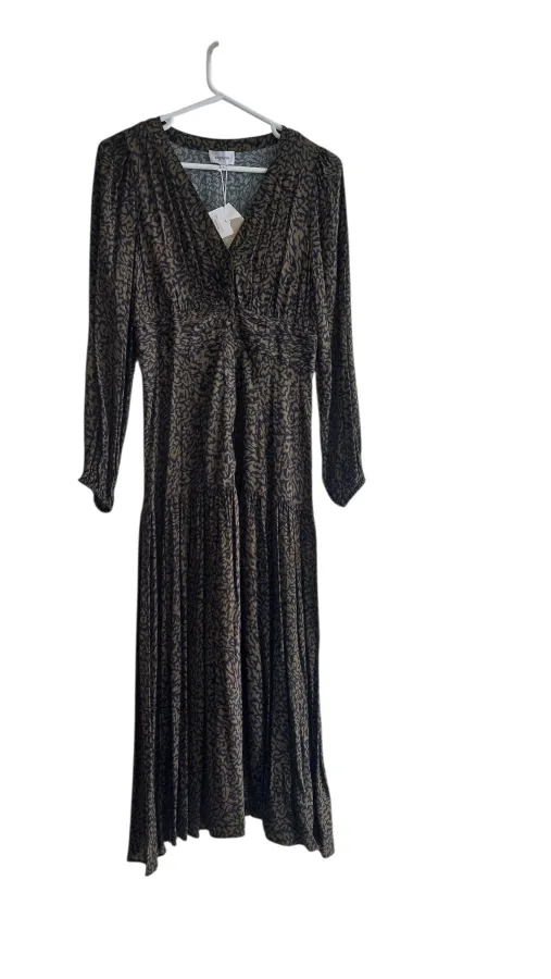 Piper Maxi Dress Size 8 – Dark Green & Black Printed Long Sleeve Button Front Dress BNWT - Photo 2 of 7