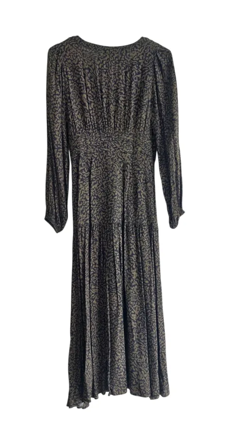 Piper Maxi Dress Size 8 – Dark Green & Black Printed Long Sleeve Button Front Dress BNWT - Photo 4 of 7