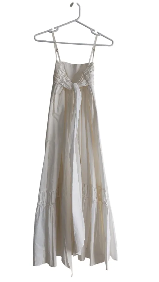 Sheike White Maxi Dress Size 8 – Spaghetti Strap Wrap-Back Tie Bow Cotton Dress - Photo 3 of 6