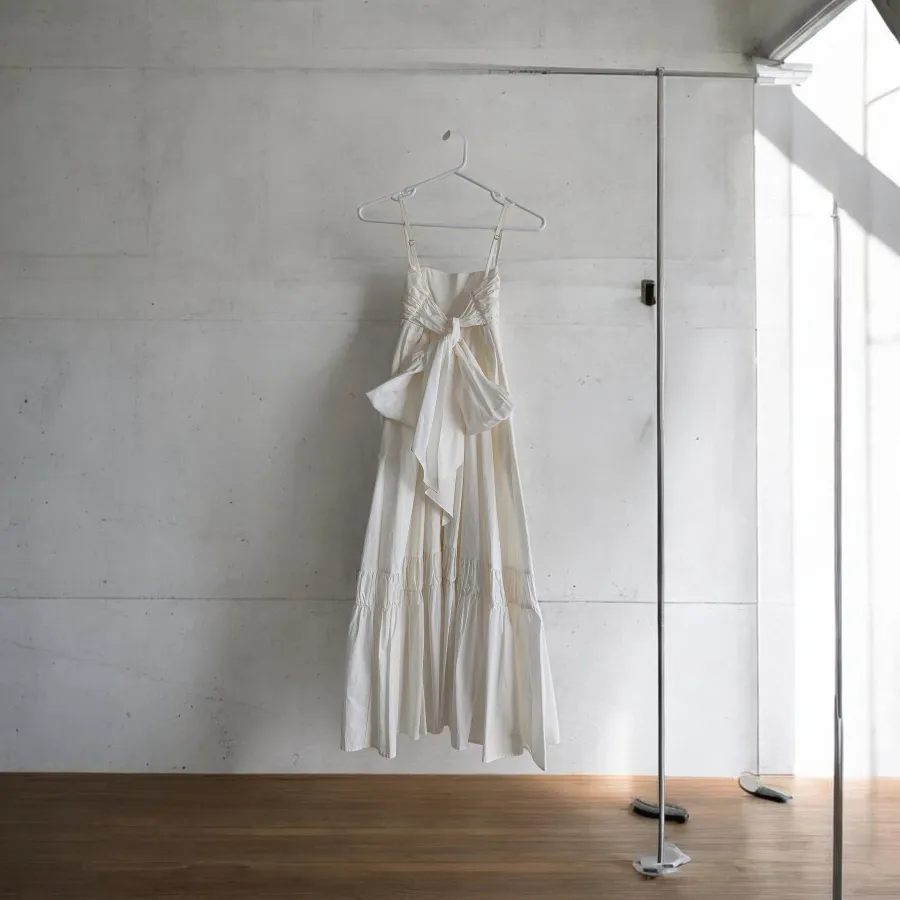 Sheike White Maxi Dress Size 8 – Spaghetti Strap Wrap-Back Tie Bow Cotton Dress - Photo 4 of 6